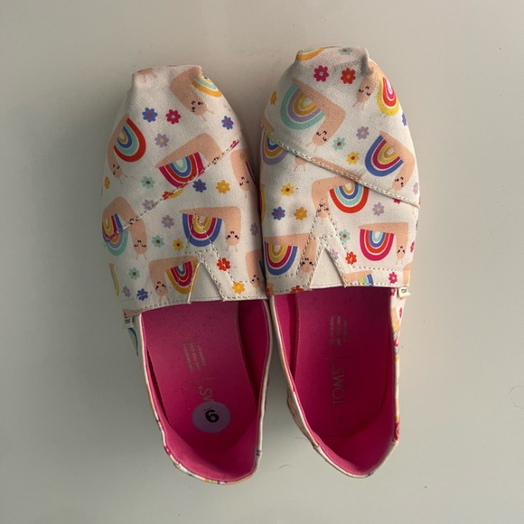 Toms Alpargata White Rainbow Snails Print Shoes - Picture 4 of 5